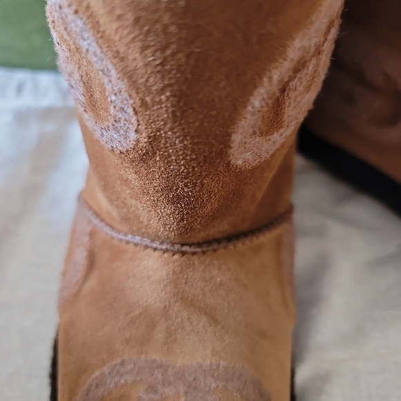 GUCCI SHEARLING BOOTS BROWN SUEDE GUCCI LOGO PRESTIGE GIANT PRINT 39.5 =9.5US - Picture 16 of 16